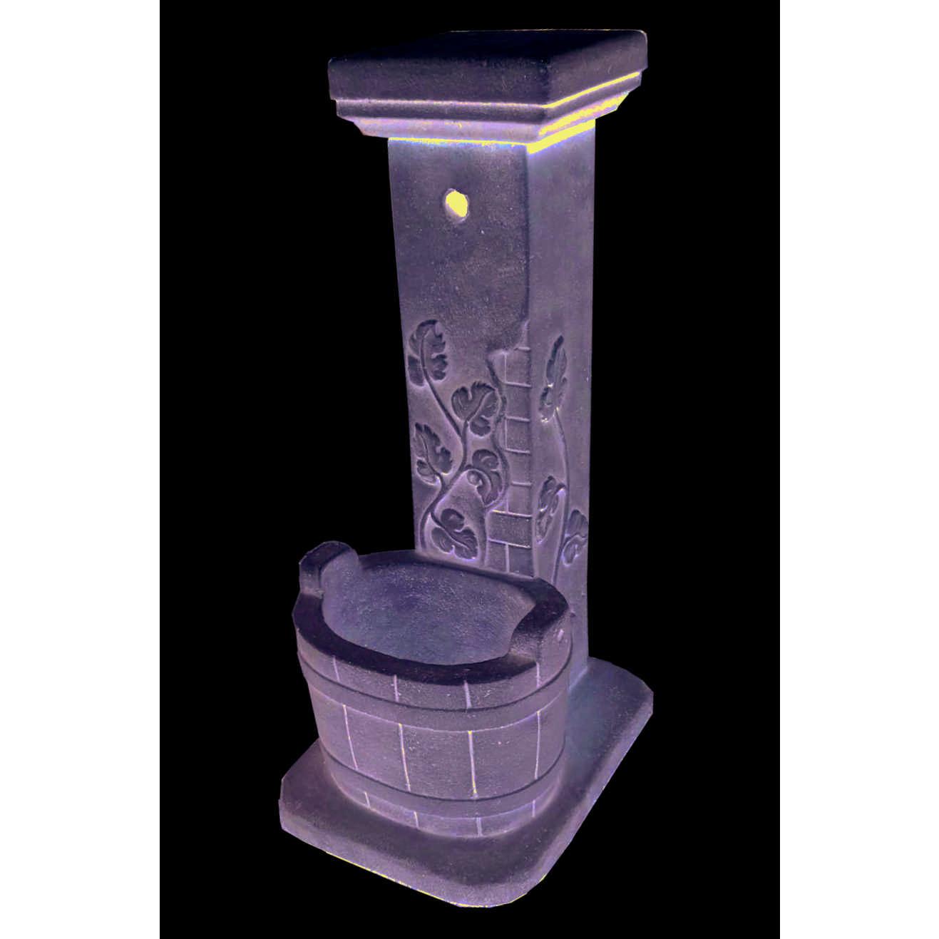 Fontana in cemento e polvere di marmo per esterno e giardino con secchio tinozza