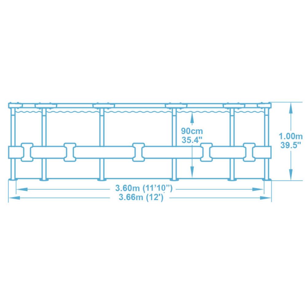 BESTWAY 56418 | STEEL PRO MAX - PISCINA FUORI TERRA ROTONDA, 366X100 CM