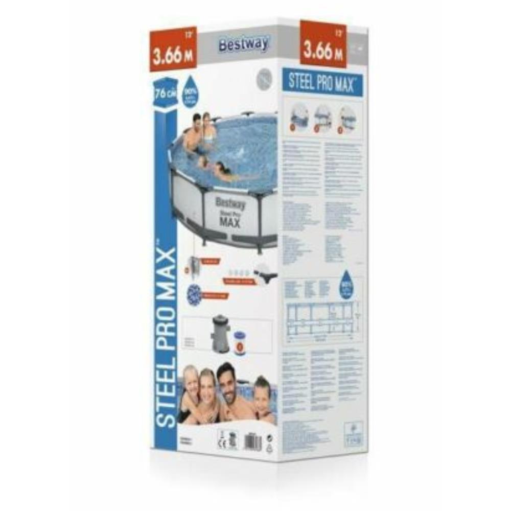 Bestway piscina fuoriterra acciaio 366x76 cm con pompa filtro per bambini 56416