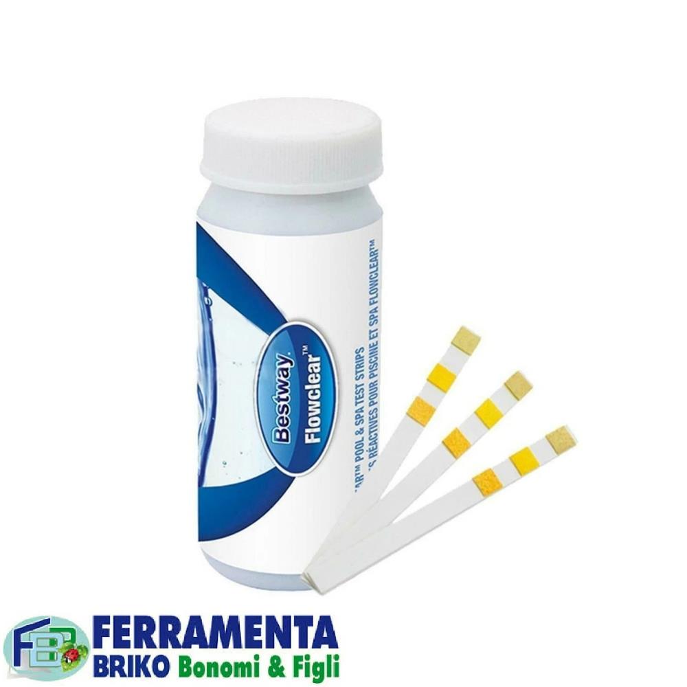 Bestway SET 50 STRISCE TEST ACQUA PISCINA 3 FUNZIONI CLORO PH ALCALINITÀ 58142