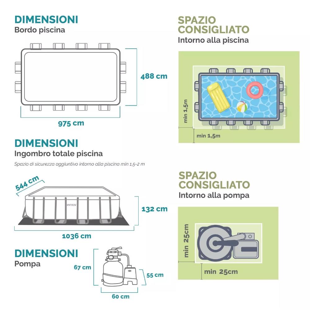 Intex Piscina fuori terra 26374NP 975x488x132cm