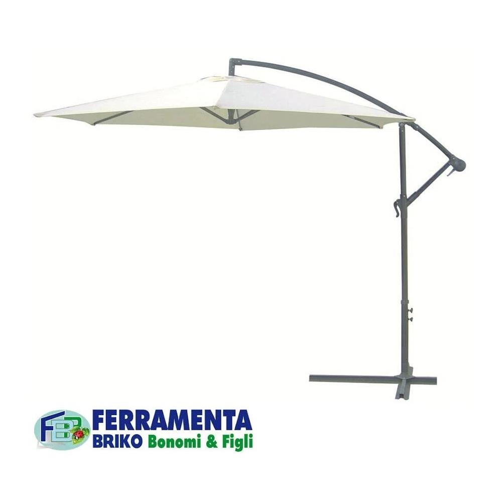 OMBRELLONE A BRACCIO PER GIARDINO ARREDAMENTO ESTERNO IN FERRO DIAM. 3MT BIANCO