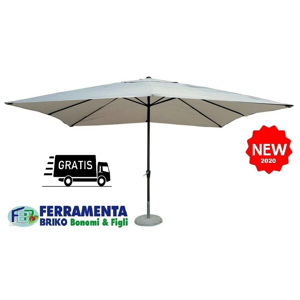 OMBRELLONE PER GIARDINO ARREDAMENTO ESTERNO IN ALLUMINIO 3X3 M POLYESTER ECRU