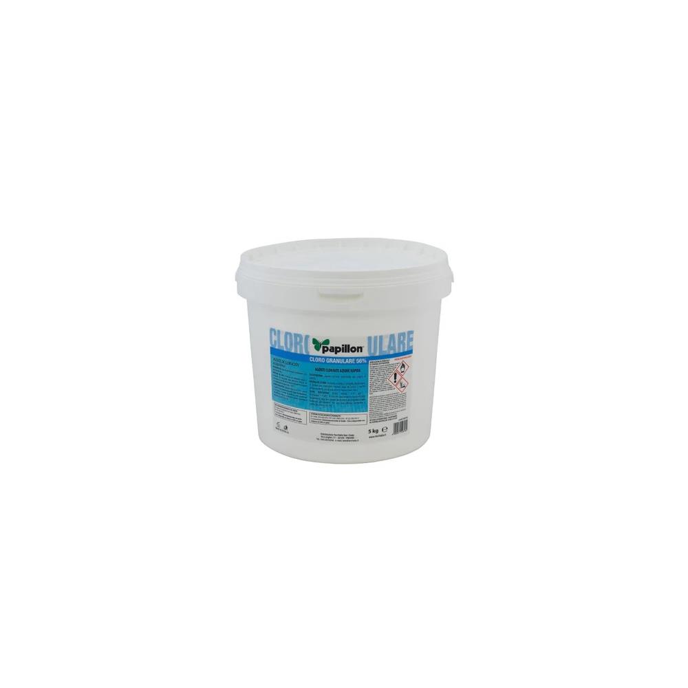 Papillon CLORO GRANULARE DICLORO 56% RAPIDO SHOCK per ACQUA PISCINA 5 kg
