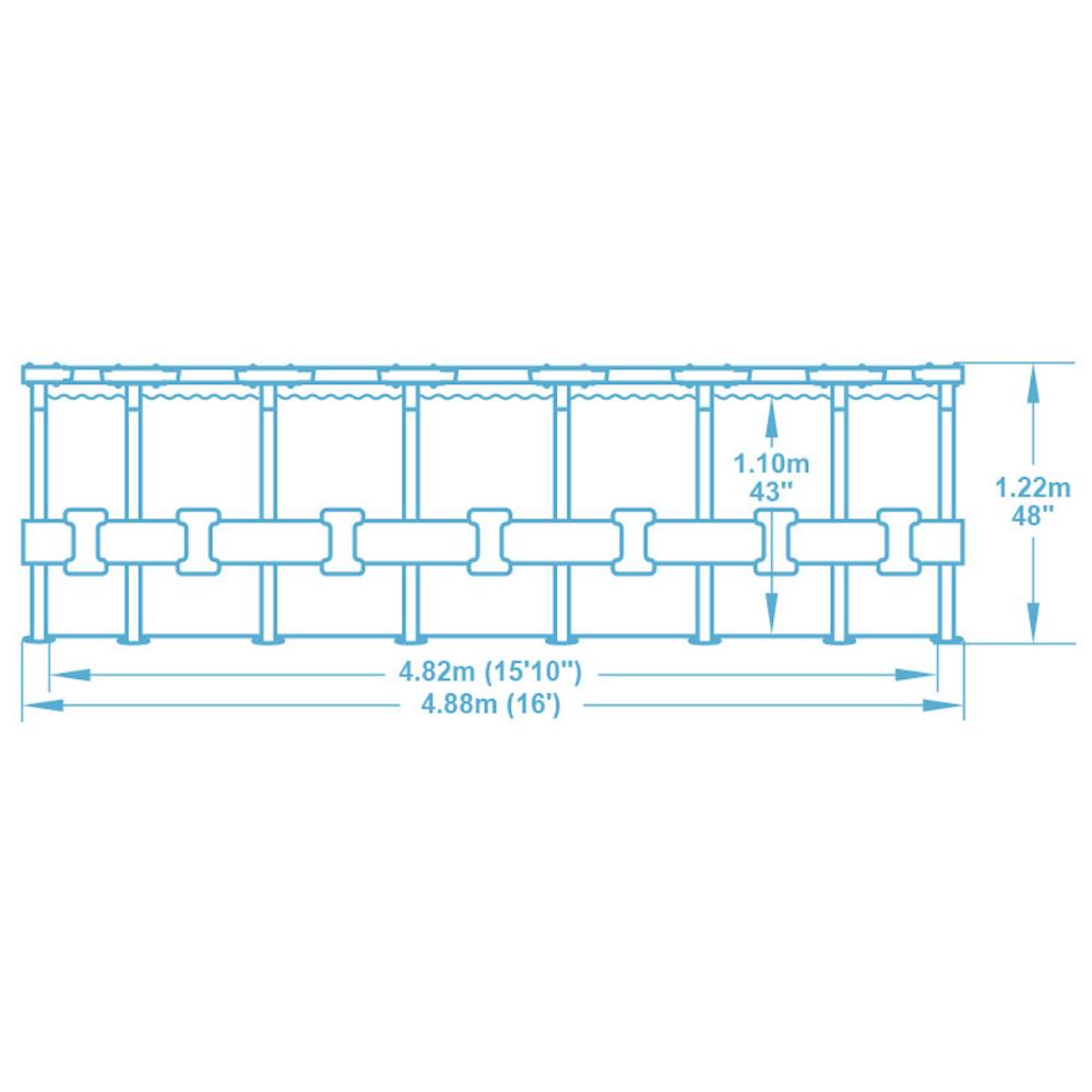 PISCINA FUORI TERRA BESTWAY 56725 POWER STEEL SWIM VISTA ROTONDA RATTAN 488X122