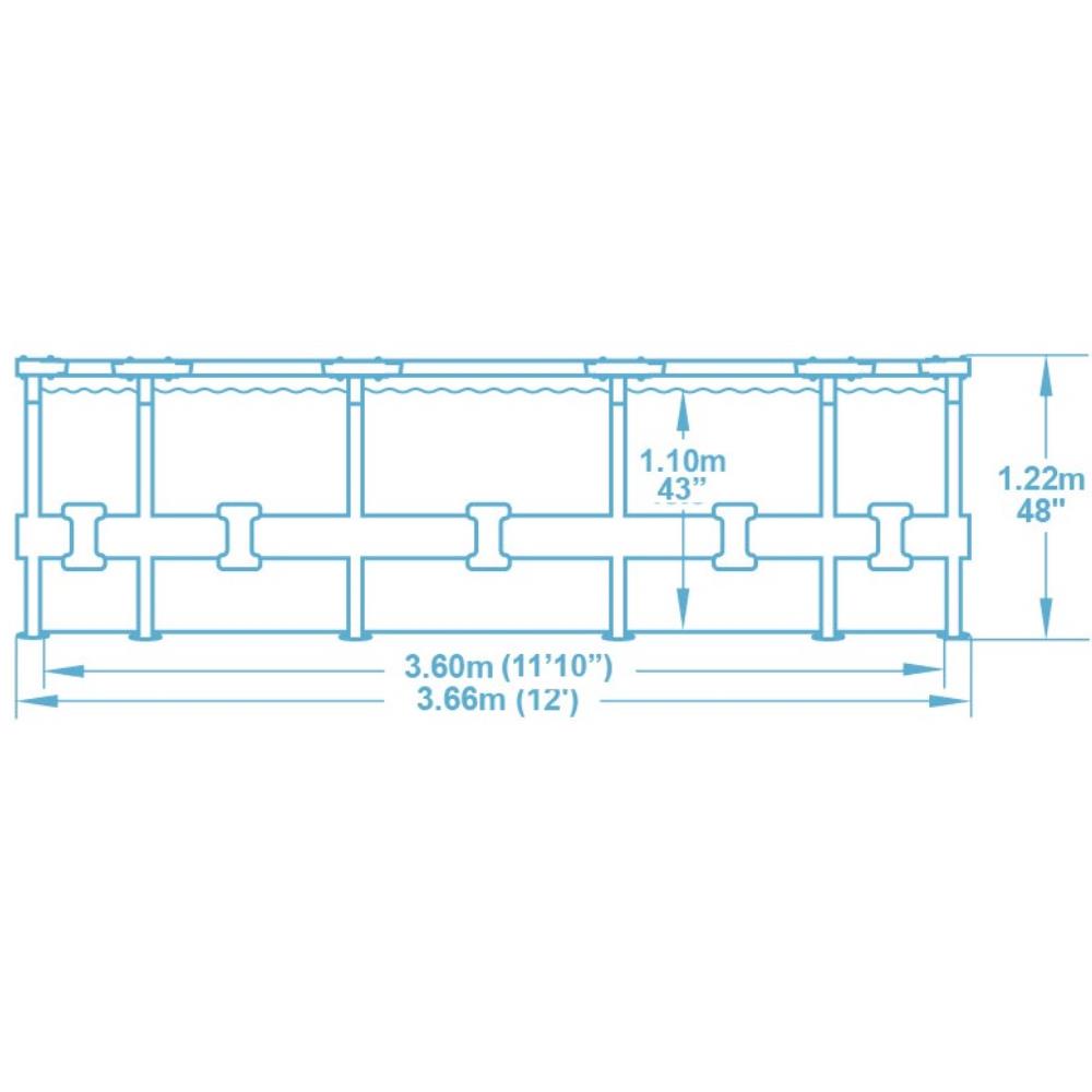 Piscina Fuoriterra Fuori terra Telaio Portante Rotonda cm 366x122h 56420
