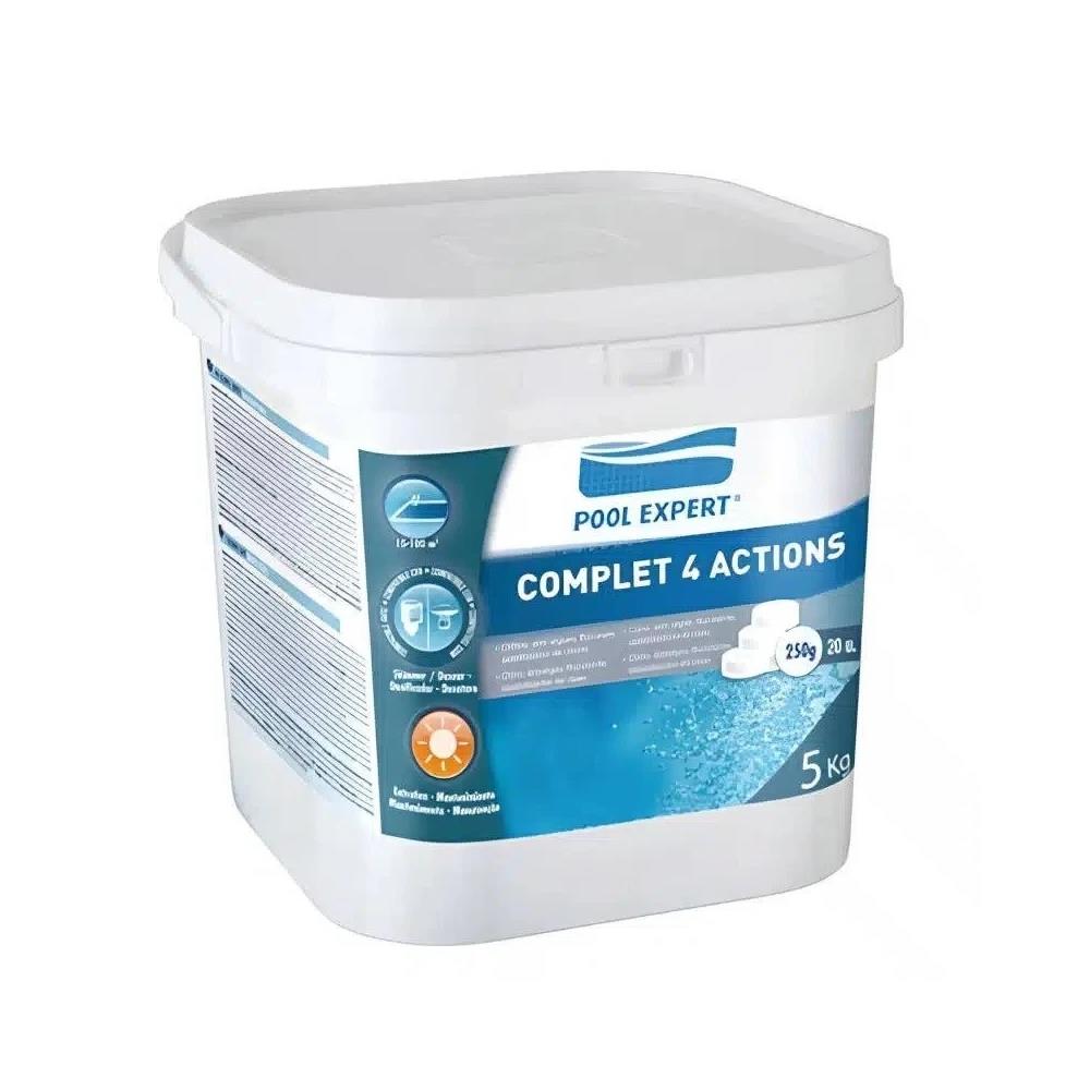 POOLEXPERT CLORO 4 AZIONI PASTIGLIE 250 gr MULTIFUNZIONE per ACQUA PISCINA 5 kg