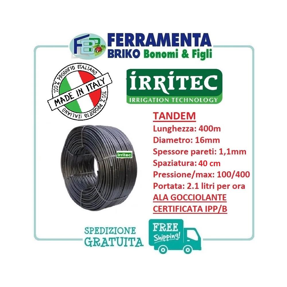 Rotolo Tubo Ala gocciolante Tandem da 16 passo 40 cm 400 mt 2lt/H irrigazione