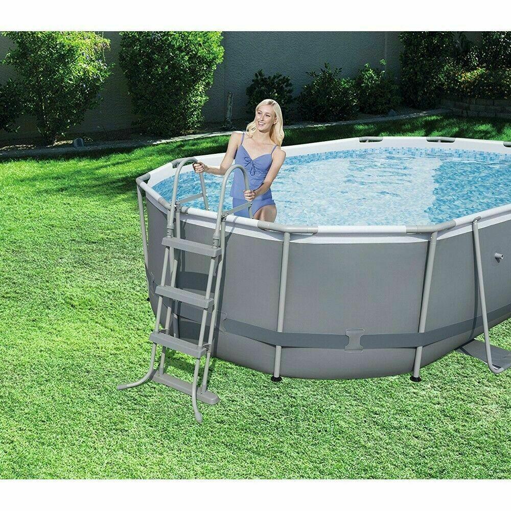 SCALETTA PER PISCINE FUORI TERRA CON PIATTAFORMA BESTWAY 58330 107CM ORIGINALE