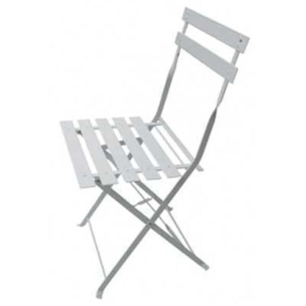 Set 2 Sedie da Giardino Sedia Relax Pieghevole Acciaio Bianca 42x48x80cm
