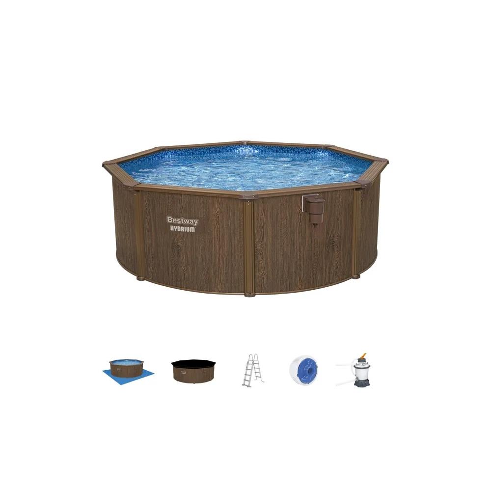 Set piscina Fuoriterra Hydrium effetto legno da 488x132 cm bestway 561CU
