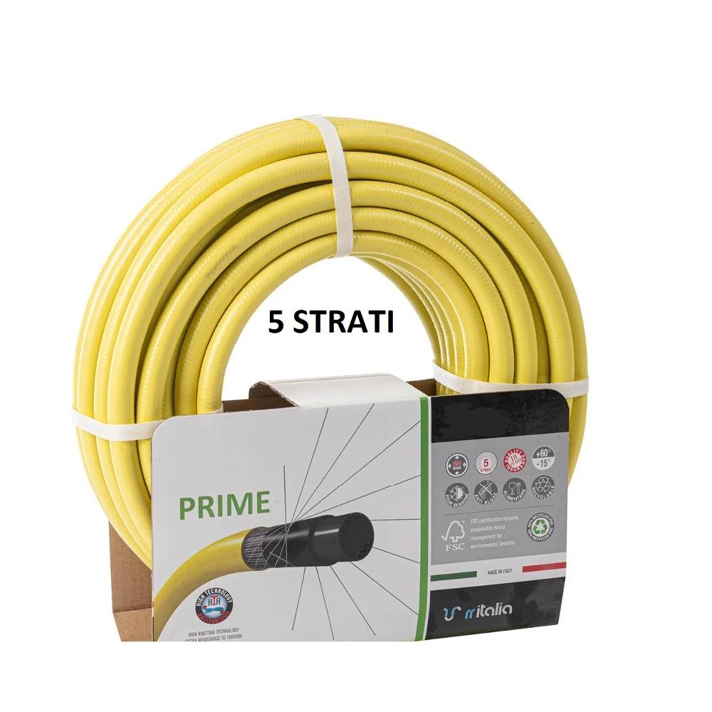 TUBO ACQUA IRRIGAZIONE GIARDINO ANTITORSIONE 5 STRATI ANTI ALGA ATOSSICO IN PVC 50 METRI 3/4