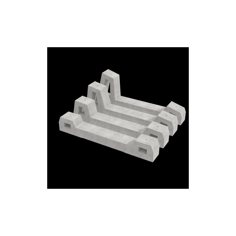 ZAVORRA IN C.A.V. CM. 12X18/36X100 15 GRADI CON ASOLE E FORI PER BLOCCAGGIO